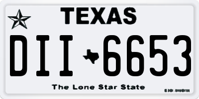 TX license plate DII6653