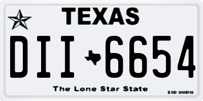 TX license plate DII6654