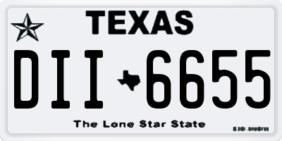TX license plate DII6655