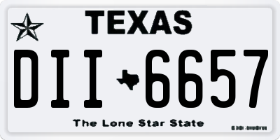 TX license plate DII6657
