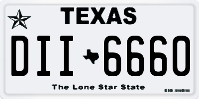TX license plate DII6660