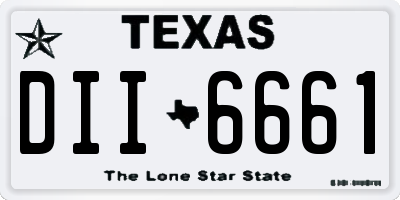 TX license plate DII6661
