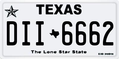 TX license plate DII6662