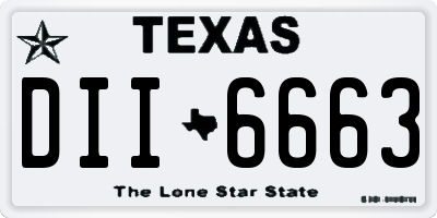 TX license plate DII6663