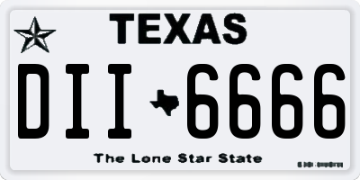 TX license plate DII6666