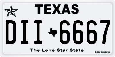 TX license plate DII6667