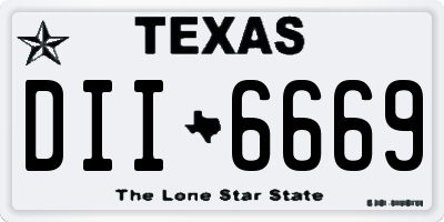 TX license plate DII6669