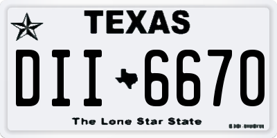 TX license plate DII6670