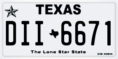 TX license plate DII6671