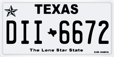 TX license plate DII6672