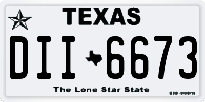 TX license plate DII6673