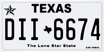 TX license plate DII6674