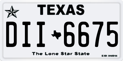 TX license plate DII6675