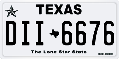 TX license plate DII6676