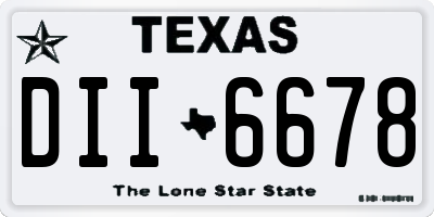 TX license plate DII6678