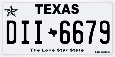 TX license plate DII6679