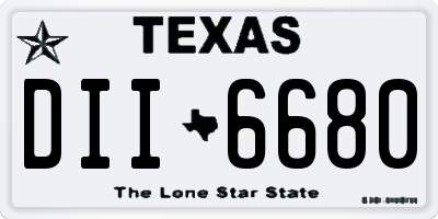 TX license plate DII6680