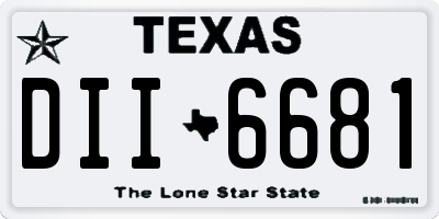 TX license plate DII6681