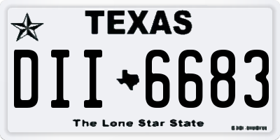 TX license plate DII6683