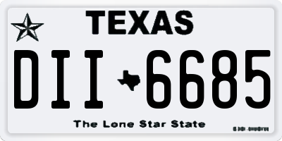 TX license plate DII6685