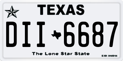 TX license plate DII6687
