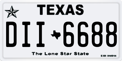 TX license plate DII6688