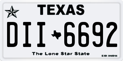 TX license plate DII6692