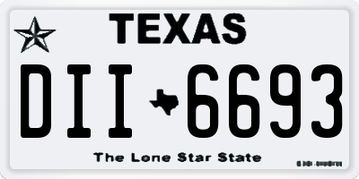 TX license plate DII6693
