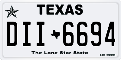 TX license plate DII6694
