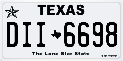 TX license plate DII6698