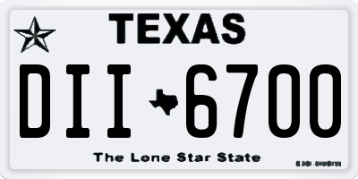TX license plate DII6700