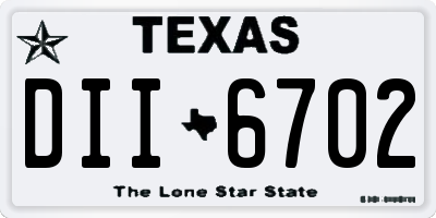 TX license plate DII6702