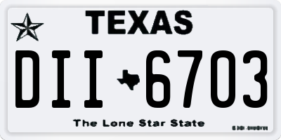 TX license plate DII6703
