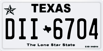 TX license plate DII6704