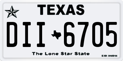 TX license plate DII6705