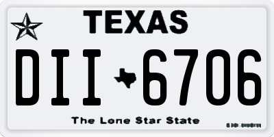 TX license plate DII6706