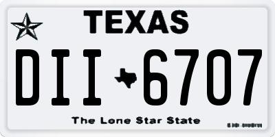 TX license plate DII6707