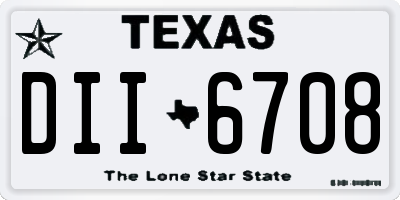 TX license plate DII6708