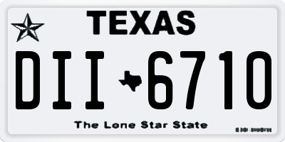 TX license plate DII6710