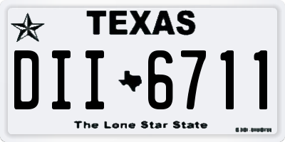 TX license plate DII6711