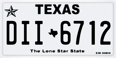 TX license plate DII6712