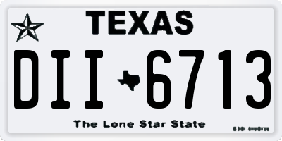 TX license plate DII6713