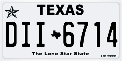 TX license plate DII6714