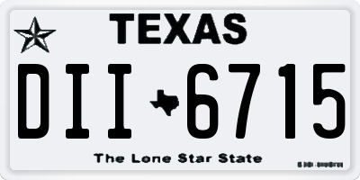 TX license plate DII6715
