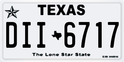 TX license plate DII6717
