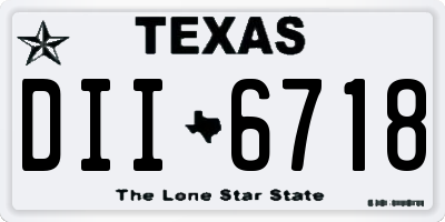 TX license plate DII6718