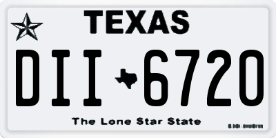 TX license plate DII6720