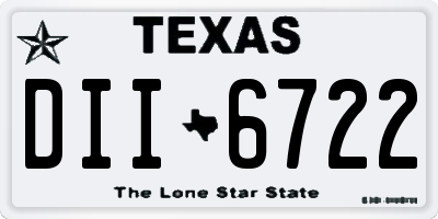 TX license plate DII6722