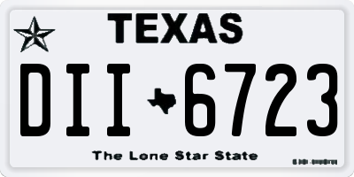 TX license plate DII6723