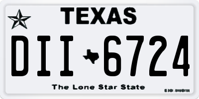 TX license plate DII6724